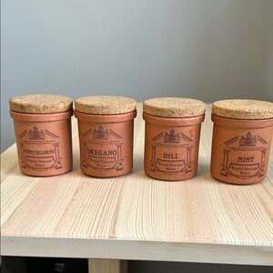 Terracotta Spice Jars Set